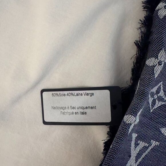 Louis Vuitton Monogram Denim Scarf Blue - Picture 4 of 5